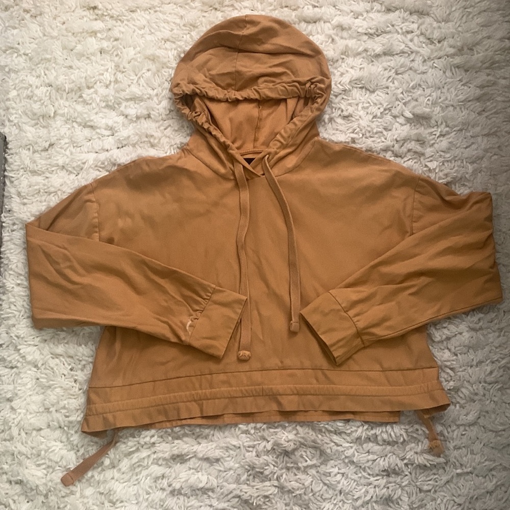 ZARA Cropped Mustard Yellow Hoodie